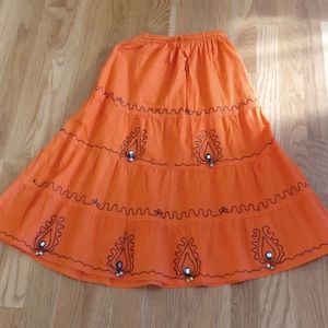 Vibrant Orange Festive Skirt